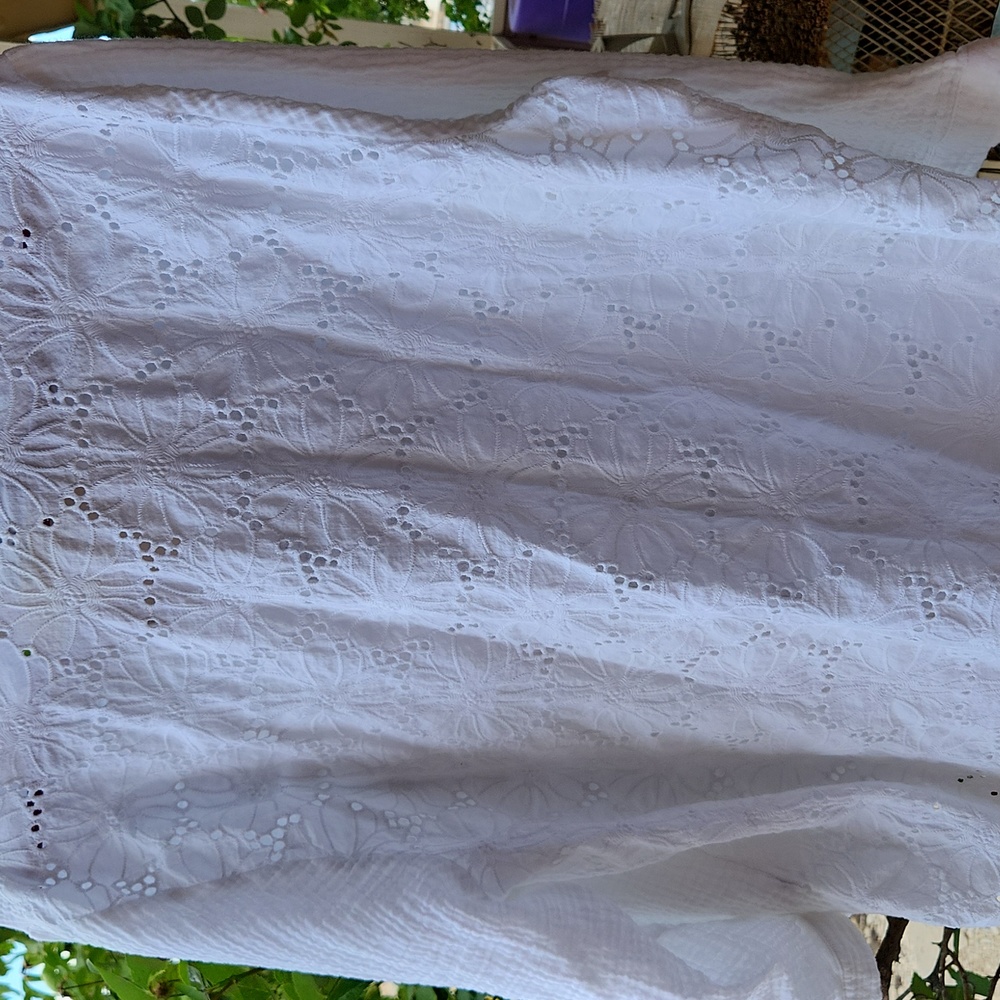 Alfred Dunner- white cotton XL floral 3/4 sleeve eyelet - Picture 7 of 11